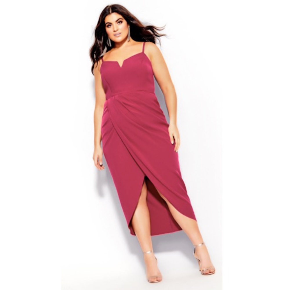 City Chic Sassy Notch Dress Size 24
